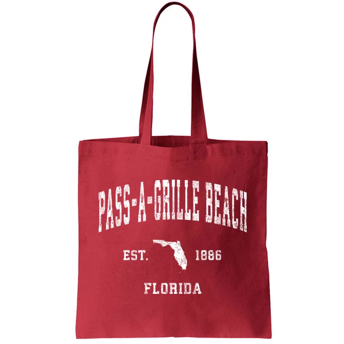 Pass A Grille Beach Florida Fl Vintage Established Athletic Tote Bag