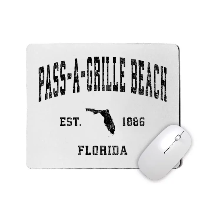 Pass A Grille Beach Florida Fl Vintage Established Athletic Mousepad