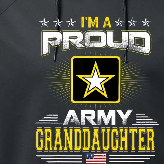 Proud Army Granddaughter Patriotic Military Veteran Performance Fleece Hoodie