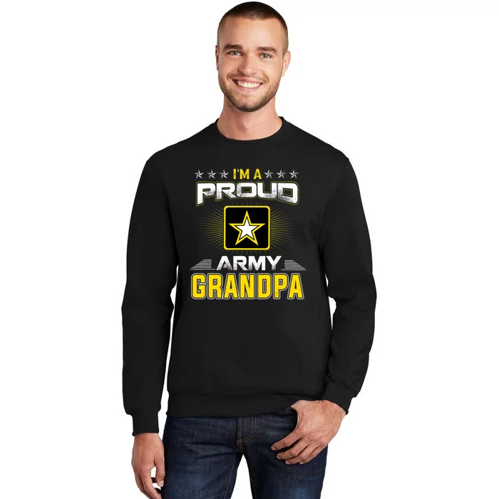 Proud Army Grandpa Patriotic Military Veteran Tall Sweatshirt