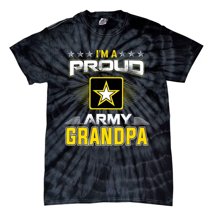 Proud Army Grandpa Patriotic Military Veteran Tie-Dye T-Shirt