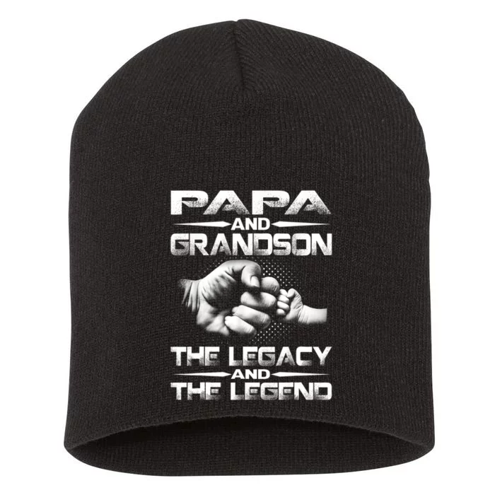 Papa And Grandson The Legend And The Legacy TShirt Short Acrylic Beanie