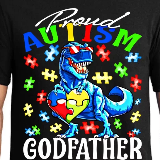 Proud Autism Godfather Dinosaur Autism Awareness Gift Pajama Set