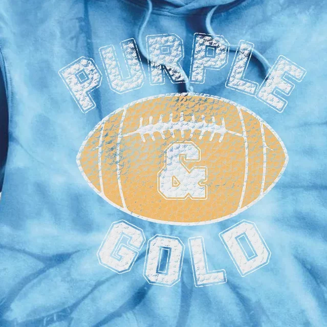 Purple and Gold Football Game Day Home Team Group Tie Dye Hoodie