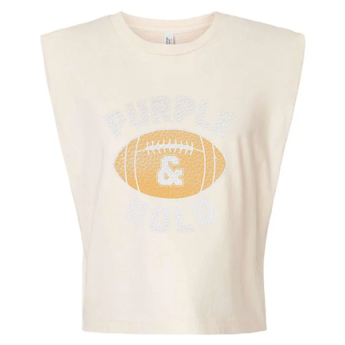 Purple and Gold Football Game Day Home Team Group Garment-Dyed Women's Muscle Tee