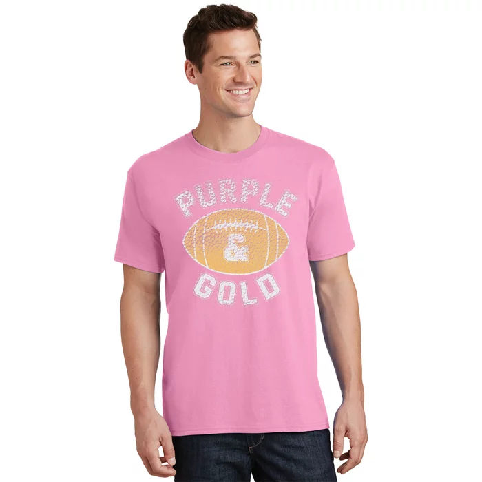 Purple and Gold Football Game Day Home Team Group T-Shirt