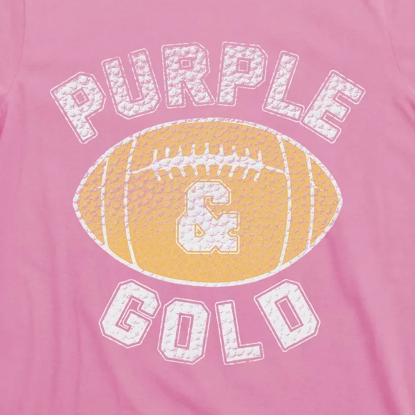 Purple and Gold Football Game Day Home Team Group T-Shirt