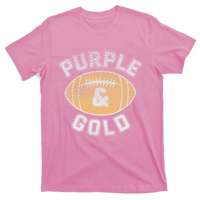 Purple and Gold Football Game Day Home Team Group T-Shirt