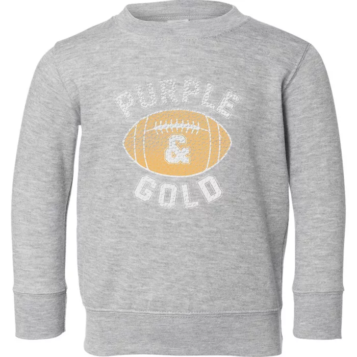 Purple and Gold Football Game Day Home Team Group Toddler Sweatshirt