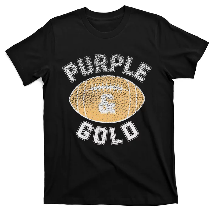 Purple and Gold Football Game Day Home Team Group T-Shirt