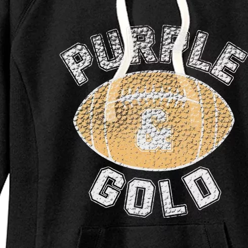 Purple and Gold Football Game Day Home Team Group Women's Fleece Hoodie