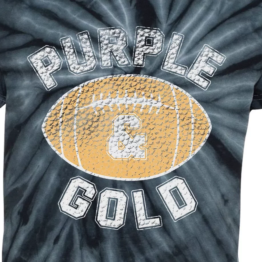 Purple and Gold Football Game Day Home Team Group Kids Tie-Dye T-Shirt