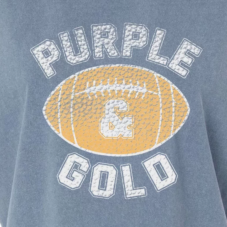 Purple and Gold Football Game Day Home Team Group Garment-Dyed Women's Muscle Tee