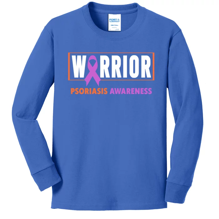 Psoriasis Awareness Gift Warrior Psoriasis Awareness Gift Kids Long Sleeve Shirt