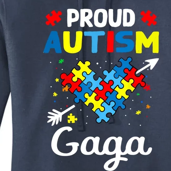 Proud Autism Gaga Love Support Accept Heart Gift Women's Pullover Hoodie