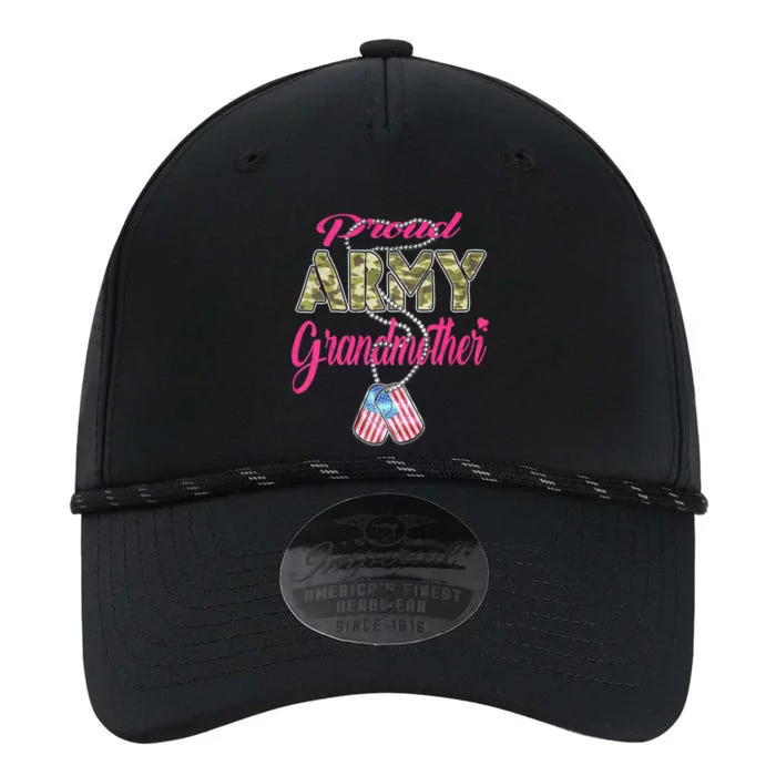 Proud Army Grandmother Camo Us Flag Dog Tag Military Grandma Performance The Dyno Cap