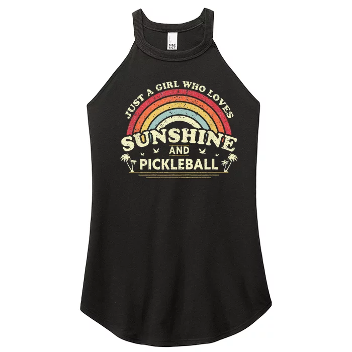 Pickleball A Girl Who Loves Sunshine And Pickleball Women’s Perfect Tri Rocker Tank