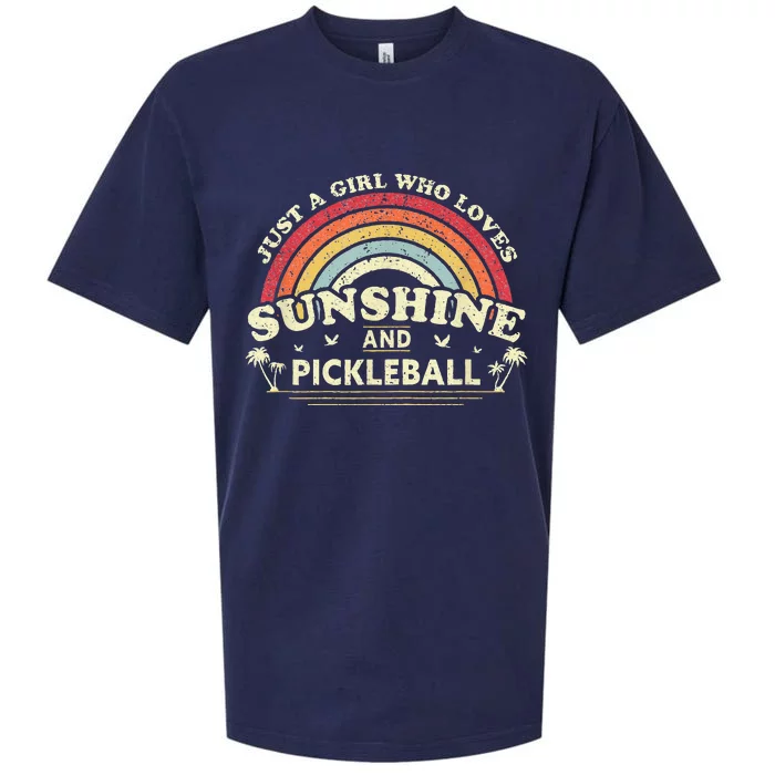 Pickleball A Girl Who Loves Sunshine And Pickleball Sueded Cloud Jersey T-Shirt