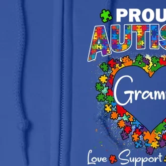 Proud Autism Grammy Love Support Accept Heart Meaningful Gift Full Zip Hoodie