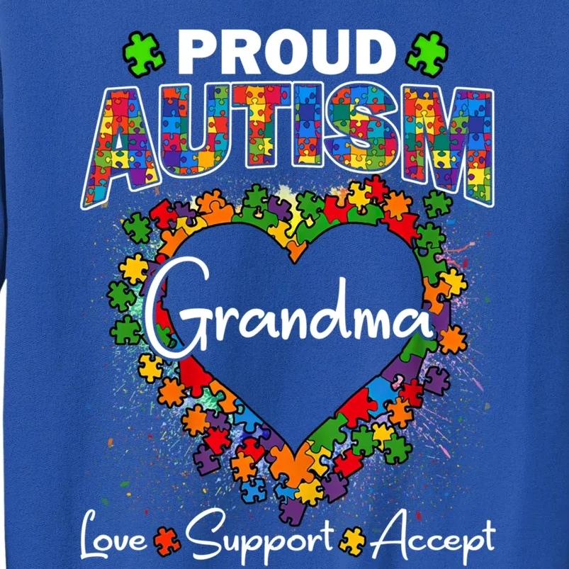 Proud Autism Grandma Love Support Accept Heart Cool Gift Sweatshirt