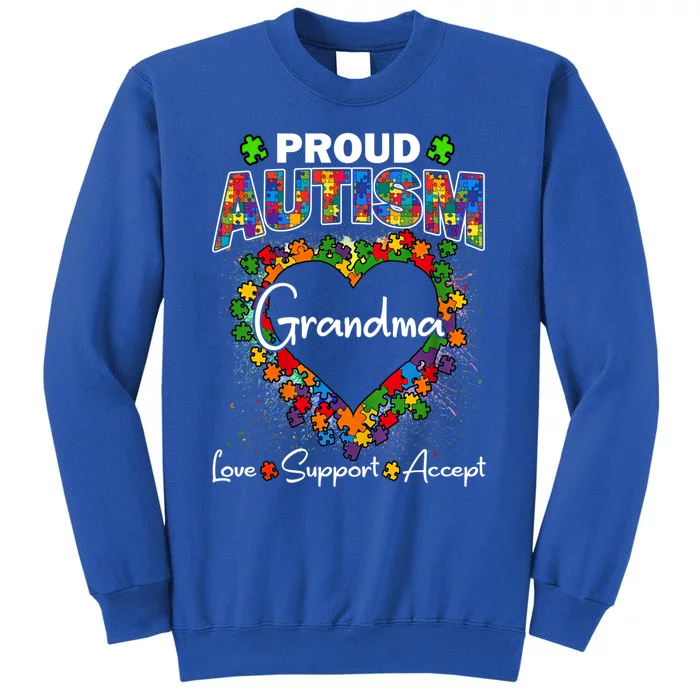 Proud Autism Grandma Love Support Accept Heart Cool Gift Sweatshirt