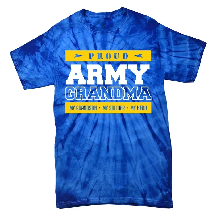 Proud Army Grandma Gift My Grandson My Hero Tie-Dye T-Shirt