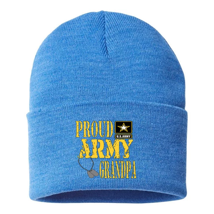 Proud Army Grandpa Gift Military Pride Great Gift Sustainable Knit Beanie