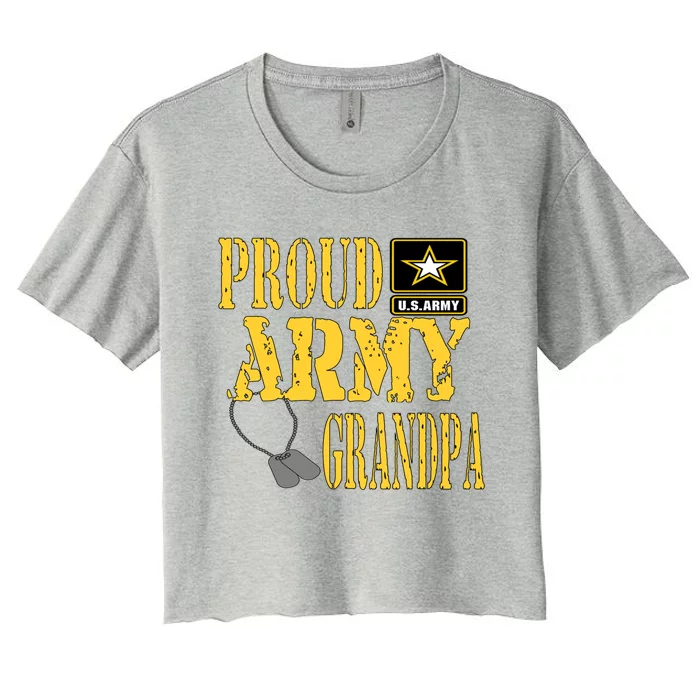 Proud Army Grandpa Gift Military Pride Great Gift Women's Crop Top Tee