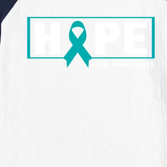 Ptsd Awareness Gift Teal Ribbon Hope Ptsd Awareness Cute Gift Baseball Sleeve Shirt