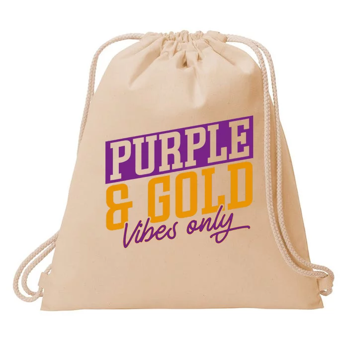 Purple And Gold Vibes Drawstring Bag