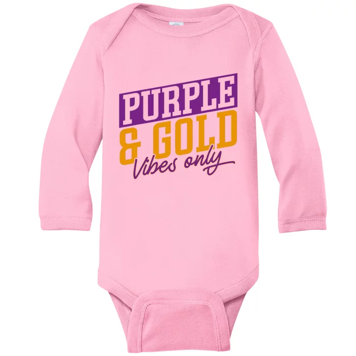 Purple And Gold Vibes Baby Long Sleeve Bodysuit