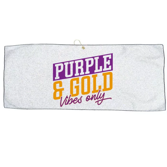 Purple And Gold Vibes Large Microfiber Waffle Golf Towel