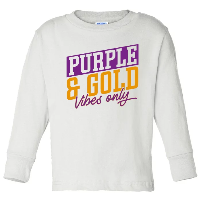 Purple And Gold Vibes Toddler Long Sleeve Shirt