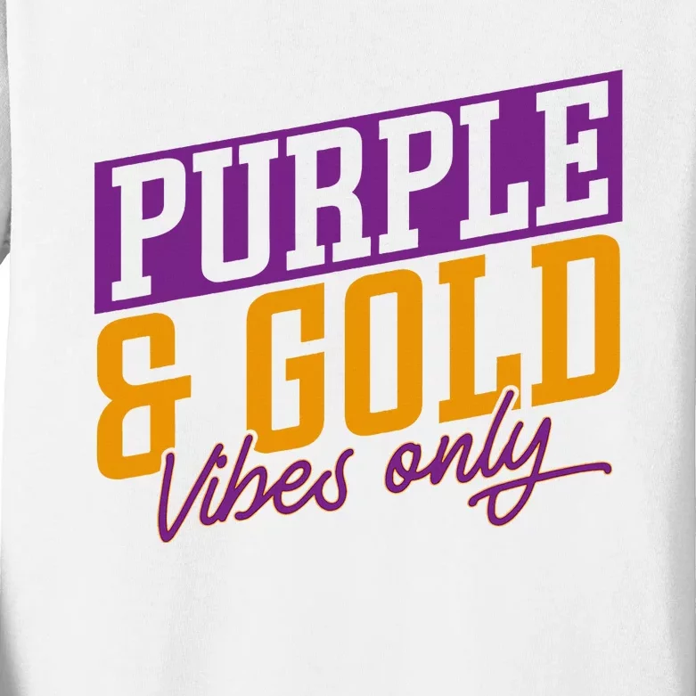 Purple And Gold Vibes Kids Long Sleeve Shirt