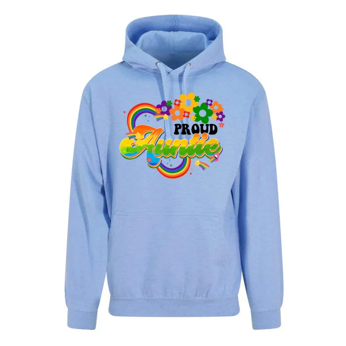 Proud Auntie Groovy Lgbt Pride Month Flower Gay Lesbian Funny Gift Unisex Surf Hoodie