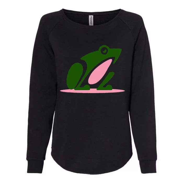 Pink And Green Aka Frog Womens California Wash Sweatshirt