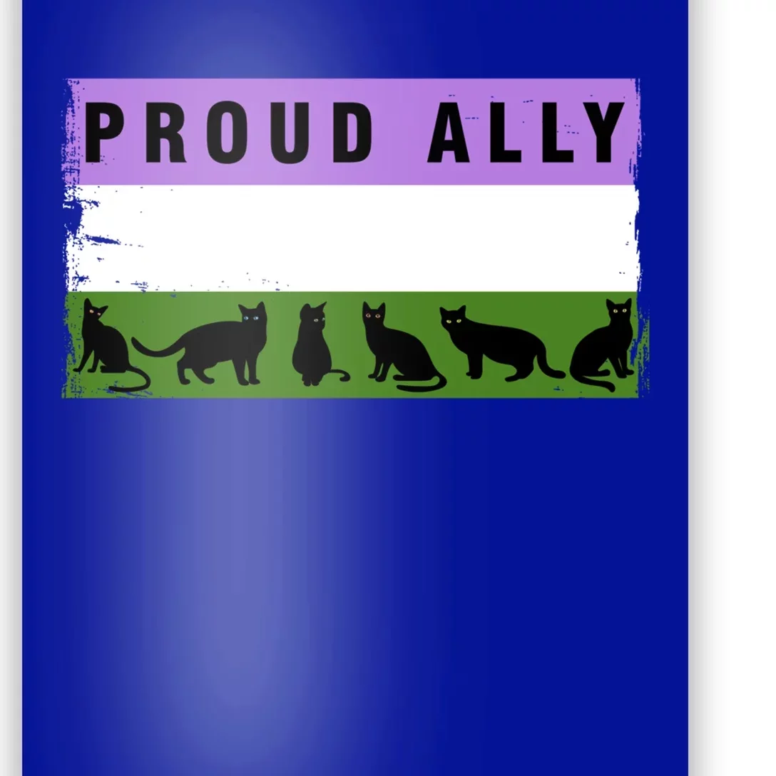 Proud Ally Genderqueer Cats Pride Cool Gift Poster