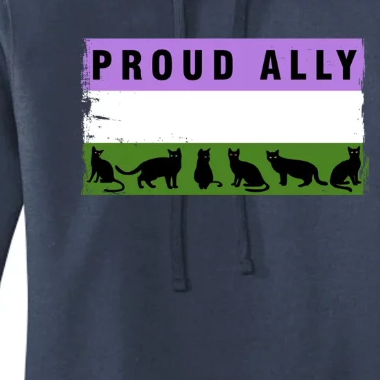 Proud Ally Genderqueer Cats Pride Cool Gift Women's Pullover Hoodie