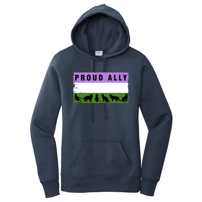 Proud Ally Genderqueer Cats Pride Cool Gift Women's Pullover Hoodie