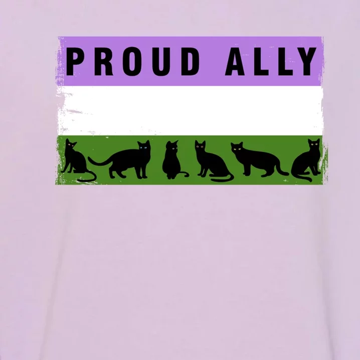 Proud Ally Genderqueer Cats Pride Cool Gift Garment-Dyed Sweatshirt