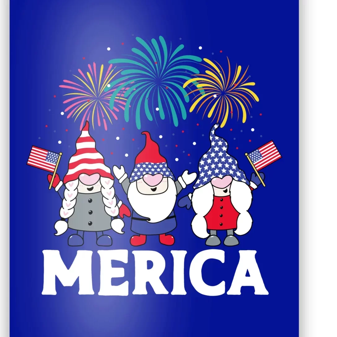 Patriotic American Gnomes Funny 4th Of July Gnome Gift Poster