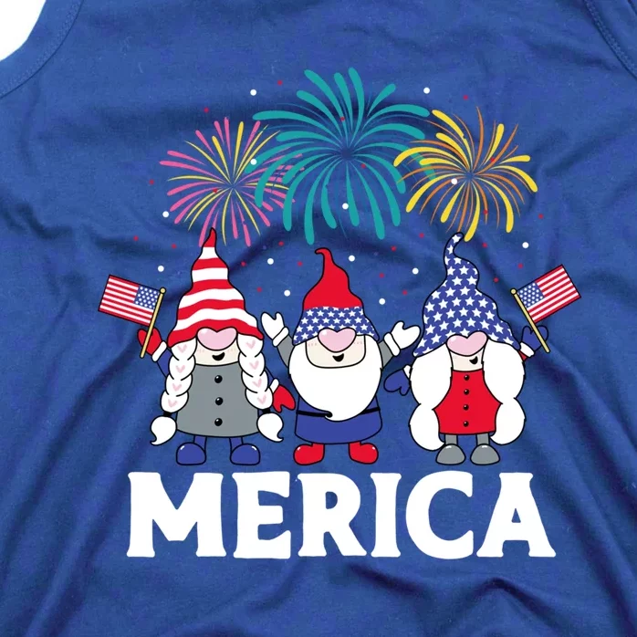 Patriotic American Gnomes Funny 4th Of July Gnome Gift Tank Top