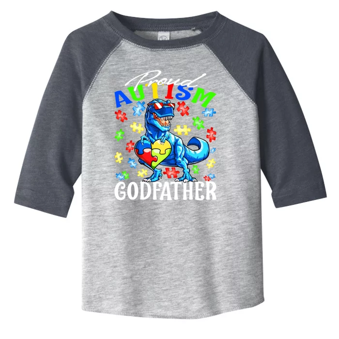 Proud Autism Godfather Dinosaur Autism Awareness Gift Toddler Fine Jersey T-Shirt