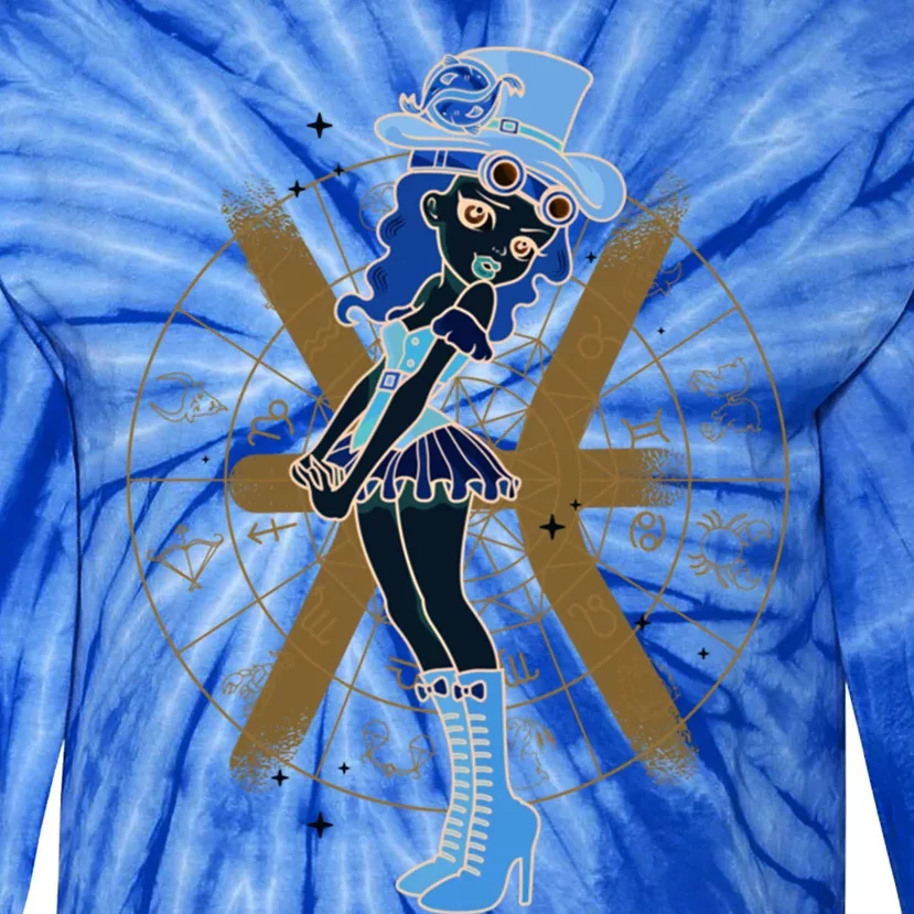 Pisces Astrology Gift Tie-Dye Long Sleeve Shirt