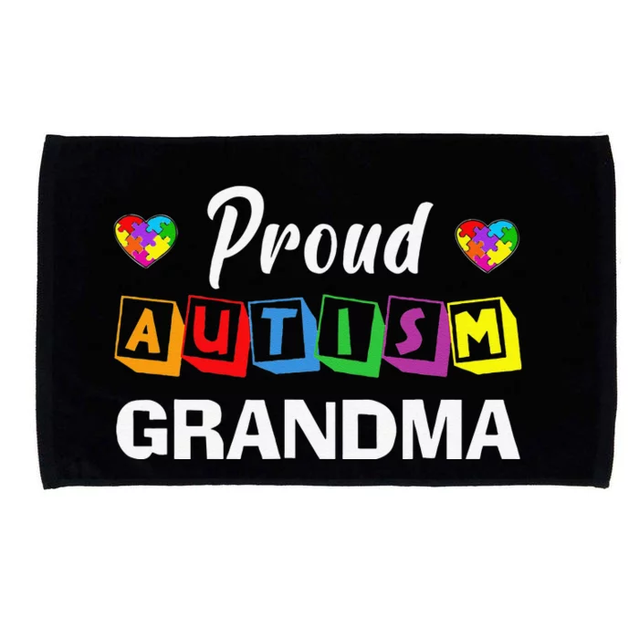 Proud Autism Grandma Autism Awareness Family Matching Microfiber Hand Towel