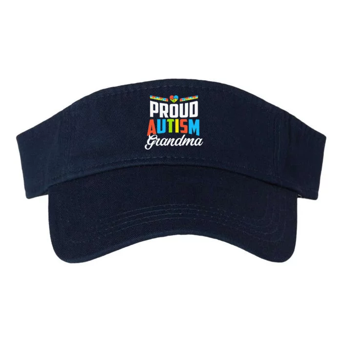 Proud Autism Grandma Awareness Support Gift Valucap Bio-Washed Visor