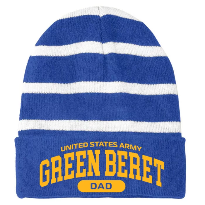 Proud Army Green Beret Dad Cool Gift Striped Beanie with Solid Band