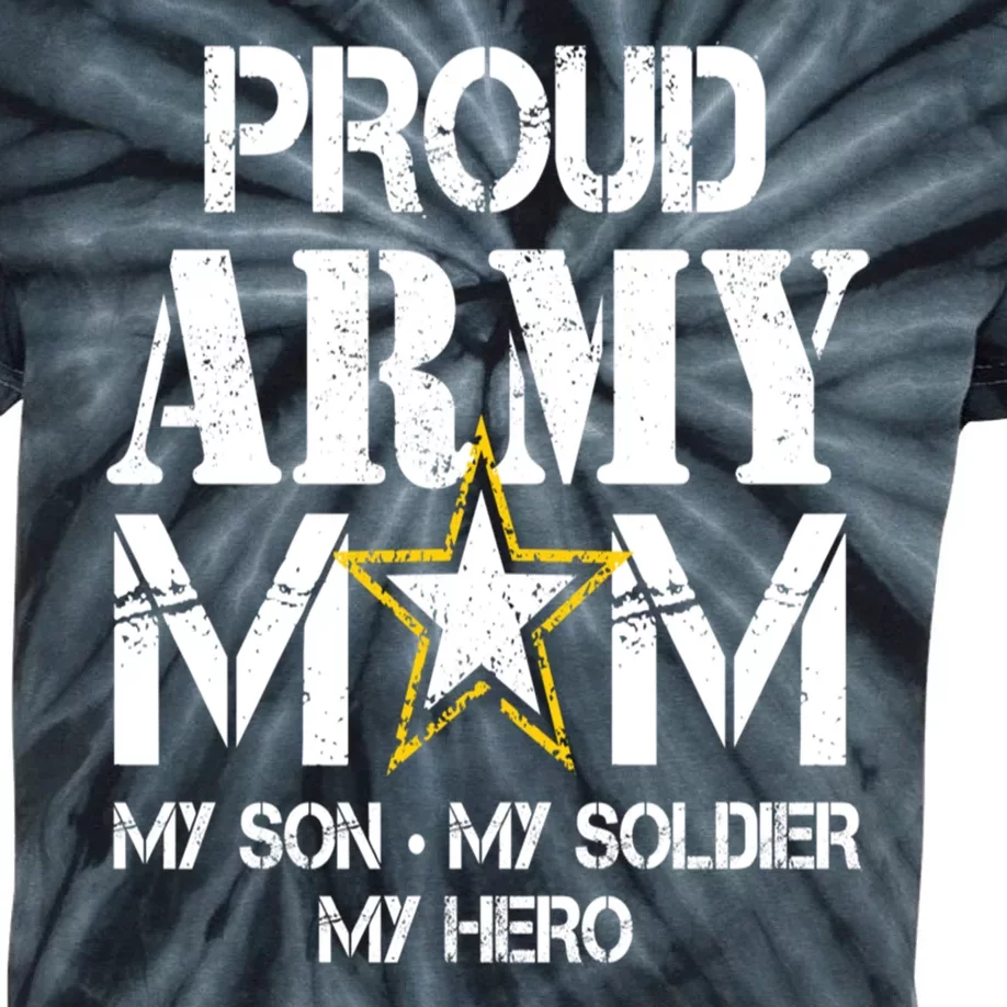 Proud Army Gift For Military Mom My Son, My Soldier, My Hero Kids Tie-Dye T-Shirt