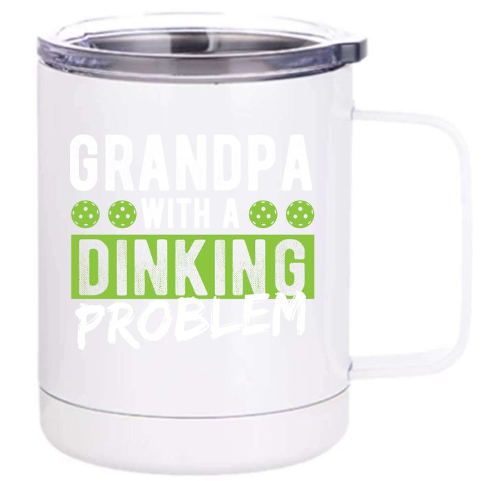 Pickleball Accessories Gift Dinking Grandpa Pickleball Cool Gift Front & Back 12oz Stainless Steel Tumbler Cup