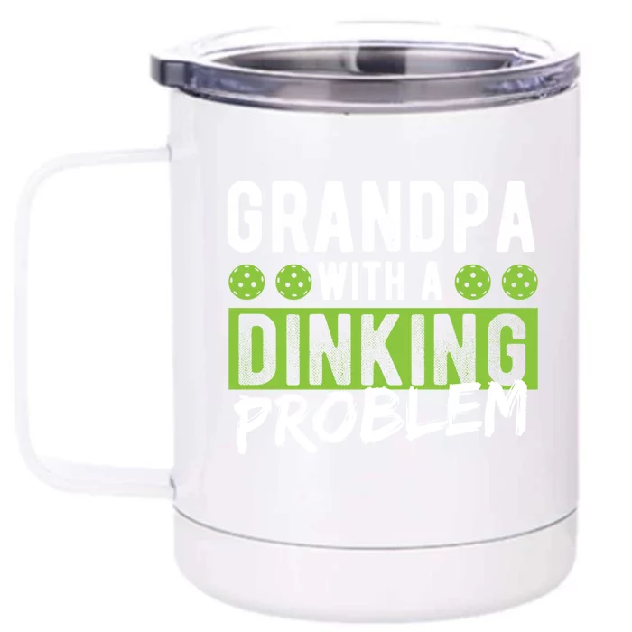 Pickleball Accessories Gift Dinking Grandpa Pickleball Cool Gift Front & Back 12oz Stainless Steel Tumbler Cup